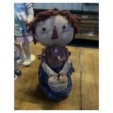 Raggedy Ann Primitve Cloth Doll on Spindle