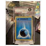 Pokemon Vintage 2000 Blue Energy Card Graded 8