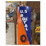 U.S. Royal Tires Painted Metal Vertical Sign