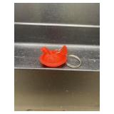 Hen on a Nest Red Mini Keychain