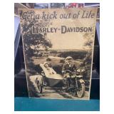 Harley Davidson Get a Kick Paper Poster Sign