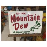 Mountain Dew Painted Metal Sign 22" x 15"