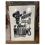 Hank Williams Vintage Painted Metal Concert Sign