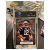 Tom Brady Stained Glass Card Graded 10