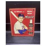 Ted Williams MOXIE Metal Door Push Sign RARE
