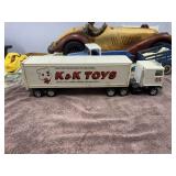 RARE K&K Toys Pressed Steel Toy Semi Truck