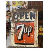 7Up Metal Open Sign Old & Original COLA SODA GAS