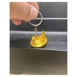 Hen on A Nest Mini Gold Keychain