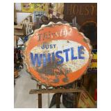 Whistle Orange Soda Metal Bottle Cap Sign-Vintage