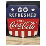 Coca-Cola COKE GO Refreshed USA Badge Metal Sign