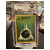 Pokemon Vintage 1999 Green Energy Card Graded 6