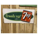 7-UP Soda Cola Vintage 1960 Metal Sign-NICE!