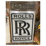 Rolls Royce Painted Metal Sign GAS OIL AUTO