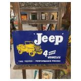 JEEP Painted Metal Sign 22"  Gas Oil Auto
