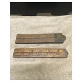 Vintage Fold-Up Yardsticks Pair of 2