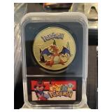 Pokemon Charizard Gold Coin Black Slab
