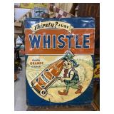 Whistle Orange Soda Sign Original  w/Elf & Bottle