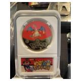 Pokemon Charizard Red & Gold Coin White Slab