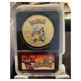 Pokemon Blastoise Gold Coin Black Slab
