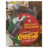 Coca-Cola INCREDIBLE Sample Button Pocelain Sign