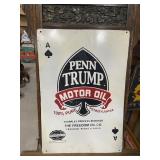 Penn Trump Motor Oil Painted Metal Sign-GAS OIL