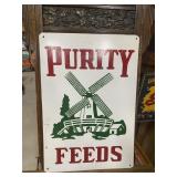 Purity Feeds LARGE Metal Sign FARM