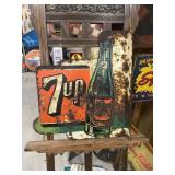 7UP Soda Double Sided Flange Metal Sign