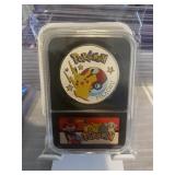 Pokemon Pikachu Slabbed Silver Coin