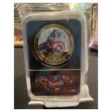 Captain America Avengers GOLD Coin Black Slab