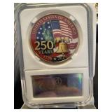 USA 250 Red Gold Coin White Slab