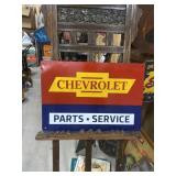 Chevrolet Sales Service Painted Metal Sign GAS OL