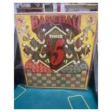 RARE Vintage Baseball Charms Unused Punchboard