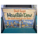 Mountain Dew Vintage Paper Store Poster Sign