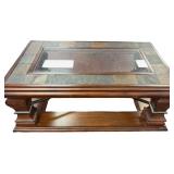 Modern Wooden /Glass Top Coffee Table