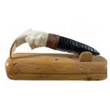 Hand Made Beaver Jaw Obsidian Blade Knife