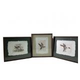 3 Framed Mallard Duck Signed  Prints by Victor