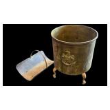 Antique Federal Eagle Handled Log Bucket with