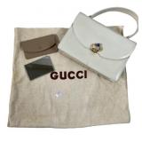 VINTAGE 60S GUCCI BEIGE LEATHER TOP HANDLE