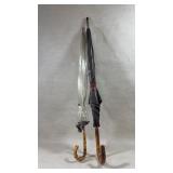 2 vtg bamboo handle umbrellas