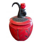 Vintage Signed Asian Lidded Jar/URN