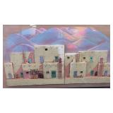 Roberta de la Vega, Pueblo Scene (Mixed media,