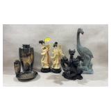 2 Vintage Damascene Vase Gold Silver Mix Metal Mt