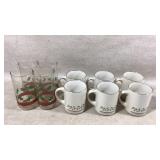 Vtg Libbey Holly & Berries Christmas Glasses,