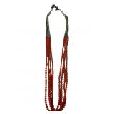 Sterling Clasp Multi Strand Red Coral & T