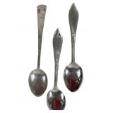 3 Sterling Silver State Collector Spoons