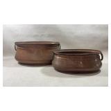 2 vtg hammer copper/brass handles planters