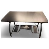 Origami Folding Portable Metal Desk Wood Top
