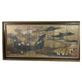 17th Century POURTUGUSE SHIP ENTERING A JAPANESE