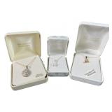 3 Ladies .925 Silver Necklaces