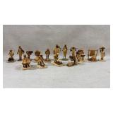 a collection of African hand-carved wooden